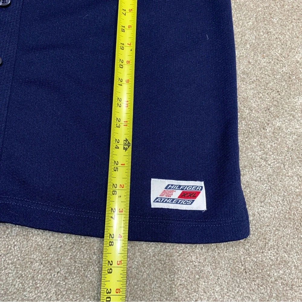 Vintage Tommy Hilfiger Baseball Jersey Size M‎ Blue Red Hilfiger Athletics